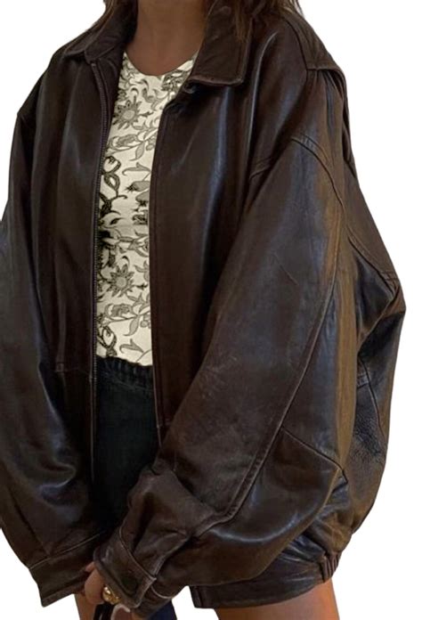 oversized real leather jacket.